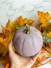 Load image into Gallery viewer, Sparkly Pink Pumpkin Decoration - A Bauble Affair
