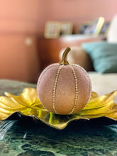 Load image into Gallery viewer, Sparkly Pink Pumpkin Decoration - A Bauble Affair
