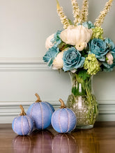 Load image into Gallery viewer, Sparkly Blue Pumpkin Decoration - A Bauble Affair
