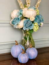 Load image into Gallery viewer, Sparkly Blue Pumpkin Decoration - A Bauble Affair
