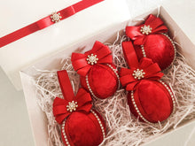 Load image into Gallery viewer, Red Baubles - Set Of 4 - A Bauble Affair
