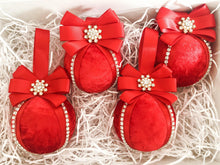 Load image into Gallery viewer, Red Baubles - Set Of 4 - A Bauble Affair
