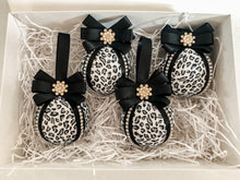 Load image into Gallery viewer, Snow Leopard Print Baubles - Set Of 4 - A Bauble Affair
