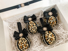 Load image into Gallery viewer, Cheetah Print Baubles - Set Of 4 - A Bauble Affair
