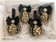 Load image into Gallery viewer, Cheetah Print Baubles - Set Of 4 - A Bauble Affair
