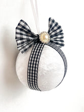 Load image into Gallery viewer, Farmhouse White Gingham Baubles - A Bauble Affair
