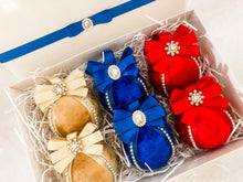 Load image into Gallery viewer, Royal Blue, Red &amp; Gold Traditional Baubles - Set Of 6 - A Bauble Affair
