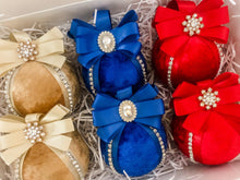 Load image into Gallery viewer, Royal Blue, Red &amp; Gold Traditional Baubles - Set Of 6 - A Bauble Affair
