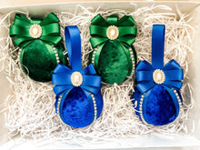 Load image into Gallery viewer, Royal Blue &amp; Emerald Green Baubles - Set Of 4 - A Bauble Affair
