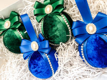 Load image into Gallery viewer, Royal Blue &amp; Emerald Green Baubles - Set Of 4 - A Bauble Affair
