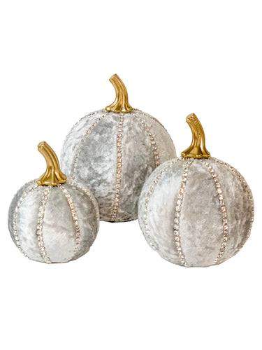 Silver Grey Pumpkin Decoration - A Bauble Affair