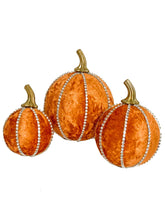 Load image into Gallery viewer, Orange Diamanté Pumpkin Decoration
