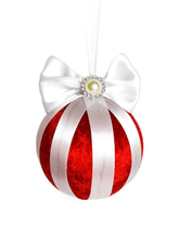 Load image into Gallery viewer, Red &amp; White Bauble - A Bauble Affair
