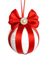 Load image into Gallery viewer, White &amp; Red Bauble - A Bauble Affair
