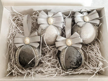 Load image into Gallery viewer, Grey &amp; Silver Baubles - Set Of 4 - A Bauble Affair
