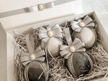 Load image into Gallery viewer, Grey &amp; Silver Baubles - Set Of 4 - A Bauble Affair
