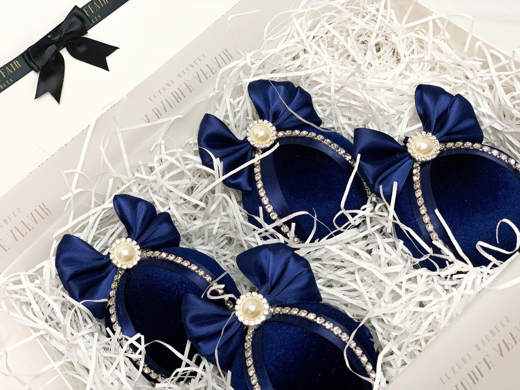 Navy Blue Baubles - Set Of 4 - A Bauble Affair