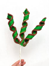 Load image into Gallery viewer, 16” Green &amp; Red Tinsel Picks - A Bauble Affair
