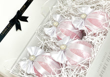 Load image into Gallery viewer, Pastel Pink &amp; White Baubles - Set Of 4 - A Bauble Affair
