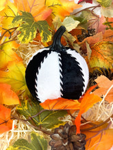 Load image into Gallery viewer, Black &amp; White Pumpkin Decoration - A Bauble Affair
