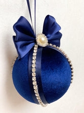 Load image into Gallery viewer, Navy Blue Baubles - Set Of 2 - A Bauble Affair
