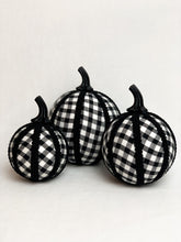 Load image into Gallery viewer, Gingham Checked Pumpkin Decoration - A Bauble Affair
