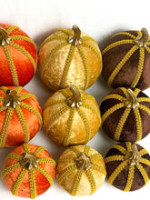 Load image into Gallery viewer, Set of 3 Autumn Pumpkin Decorations - A Bauble Affair
