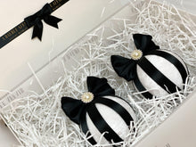 Load image into Gallery viewer, White &amp; Black Baubles - Set Of 2 - A Bauble Affair
