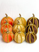 Load image into Gallery viewer, Set of 3 Autumn Pumpkin Decorations - A Bauble Affair
