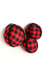 Load image into Gallery viewer, Red &amp; Black Buffalo Check Baubles - A Bauble Affair
