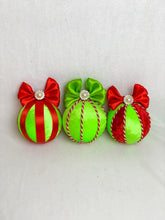 Load image into Gallery viewer, Red &amp; Green Monster Baubles - A Bauble Affair
