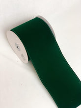 Load image into Gallery viewer, 4” Forrest Green Velvet Wired Ribbon - A Bauble Affair
