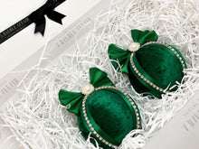 Load image into Gallery viewer, Emerald Green Baubles - Set Of 2 - A Bauble Affair
