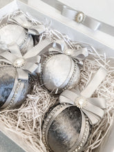 Load image into Gallery viewer, Silver &amp; Grey Baubles - Set Of 4 - A Bauble Affair
