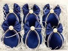 Load image into Gallery viewer, Navy Blue Baubles - Set Of 6 - A Bauble Affair
