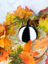 Load image into Gallery viewer, Black &amp; White Pumpkin Decoration - A Bauble Affair
