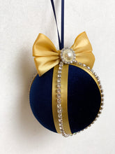 Load image into Gallery viewer, Navy Blue &amp; Gold Baubles - A Bauble Affair
