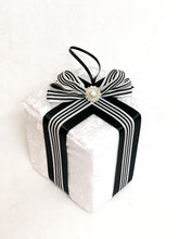 Load image into Gallery viewer, White Pinstripe Present Decorations - A Bauble Affair
