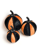 Load image into Gallery viewer, Black &amp; Orange Pumpkin Decoration - A Bauble Affair
