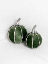 Load image into Gallery viewer, Sage Green &amp; Silver Pumpkin Decoration - A Bauble Affair
