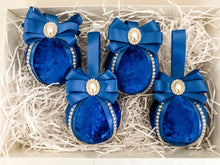 Load image into Gallery viewer, Royal Blue Baubles - Set Of 4 - A Bauble Affair
