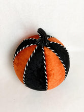 Load image into Gallery viewer, Orange &amp; Black Pumpkin Decoration - A Bauble Affair
