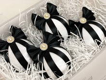 Load image into Gallery viewer, White &amp; Black Baubles - Set Of 4 - A Bauble Affair
