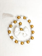 Load image into Gallery viewer, White &amp; Gold Beaded Garland - A Bauble Affair
