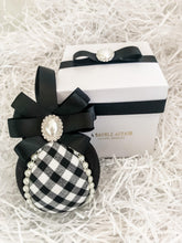 Load image into Gallery viewer, Festive Black &amp; White Gingham Bauble Gift Set - A Bauble Affair
