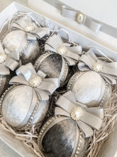 Load image into Gallery viewer, Grey &amp; Silver Baubles - Set Of 6 - A Bauble Affair
