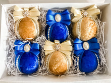 Load image into Gallery viewer, Royal Blue &amp; Gold Baubles - Set Of 6 - A Bauble Affair
