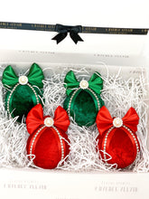 Load image into Gallery viewer, Red &amp; Emerald Green Baubles - Set Of 4 - A Bauble Affair
