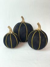 Load image into Gallery viewer, Sparkly Black Pumpkin Decoration - A Bauble Affair
