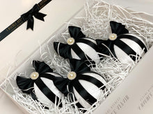 Load image into Gallery viewer, White &amp; Black Baubles - Set Of 4 - A Bauble Affair
